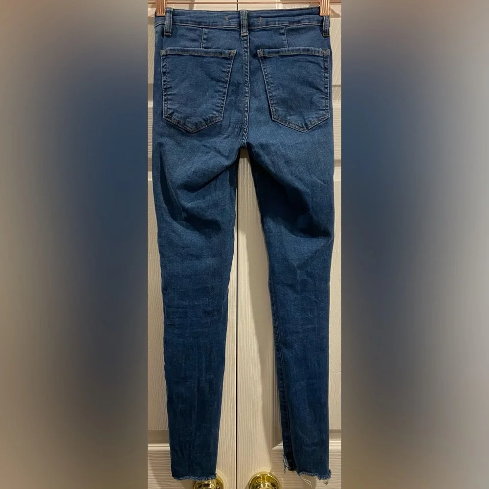 Free People Jeans, Women's Size 25, Blue, Denim, Frayed Bottoms